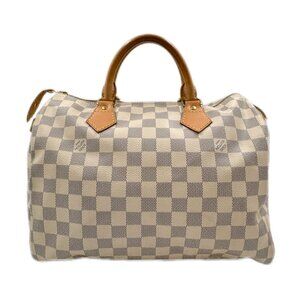 Damier Azur Speedy 30 White Handbag for Women